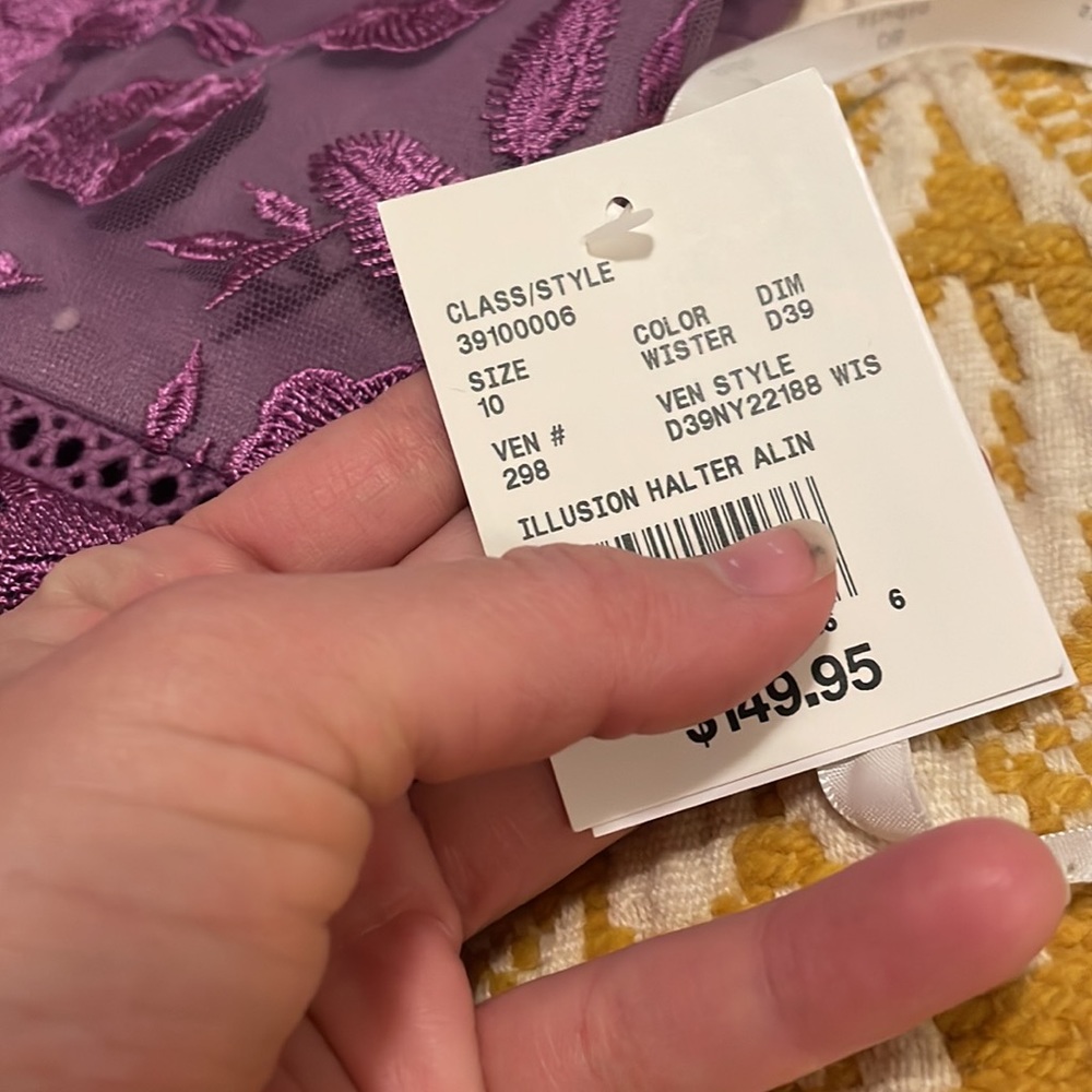 David's Bridal Purple Lace Dress - Picture 2 of 4